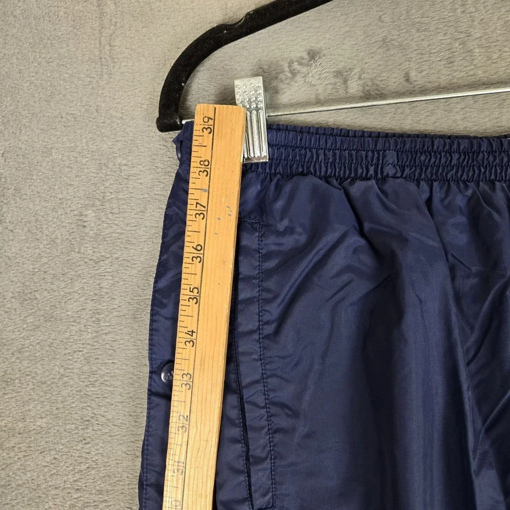 Adidas Tear Away Track Pants Mens Medium Navy Blue Snap Button Lined‎ Logo